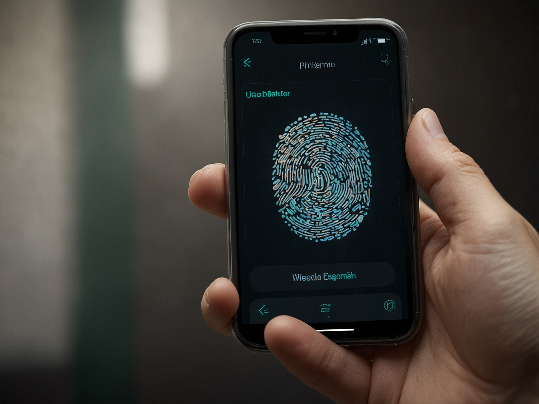 User logging in securely on mobile